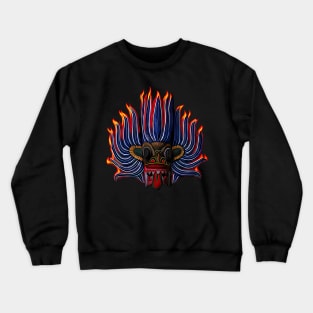 Devil mask on fire Crewneck Sweatshirt